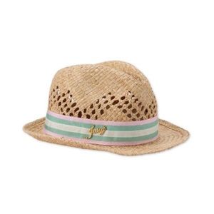 [juicy couture] open weave straw fedora hat